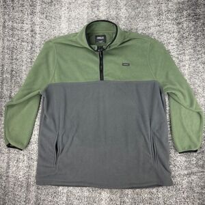 O'Neill Green Fleece 1/4 Zip Pullover Sweater Men's 3XL Green Gray Travel Series